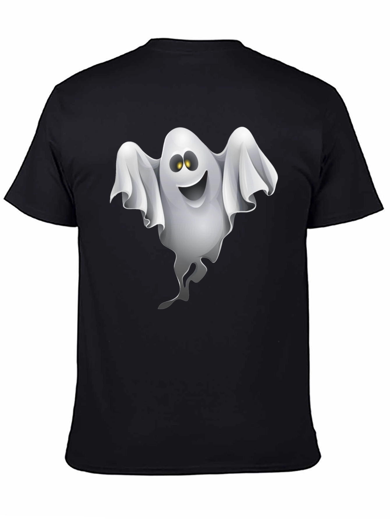 Ghost Graphic Black T-Shirt - Halloween Fun!