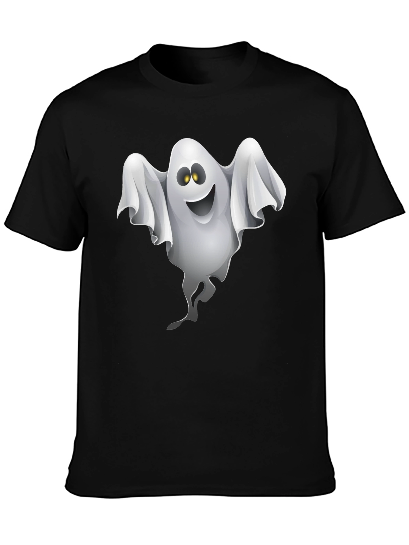 Ghost Graphic Black T-Shirt - Halloween Fun!