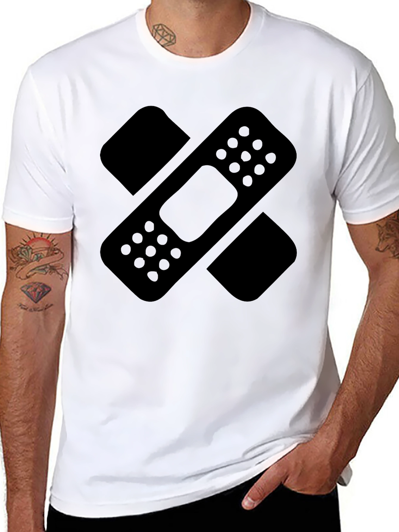 Black Band-Aid Graphic Tee - Unisex