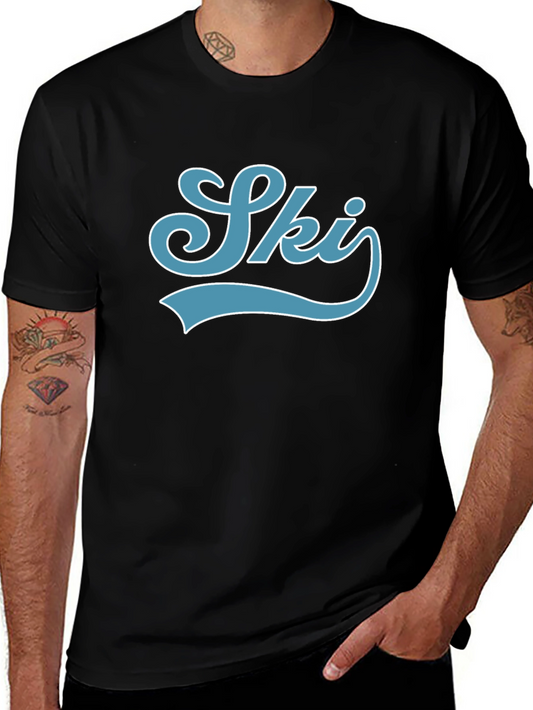 Retro Ski Graphic T-Shirt - Black