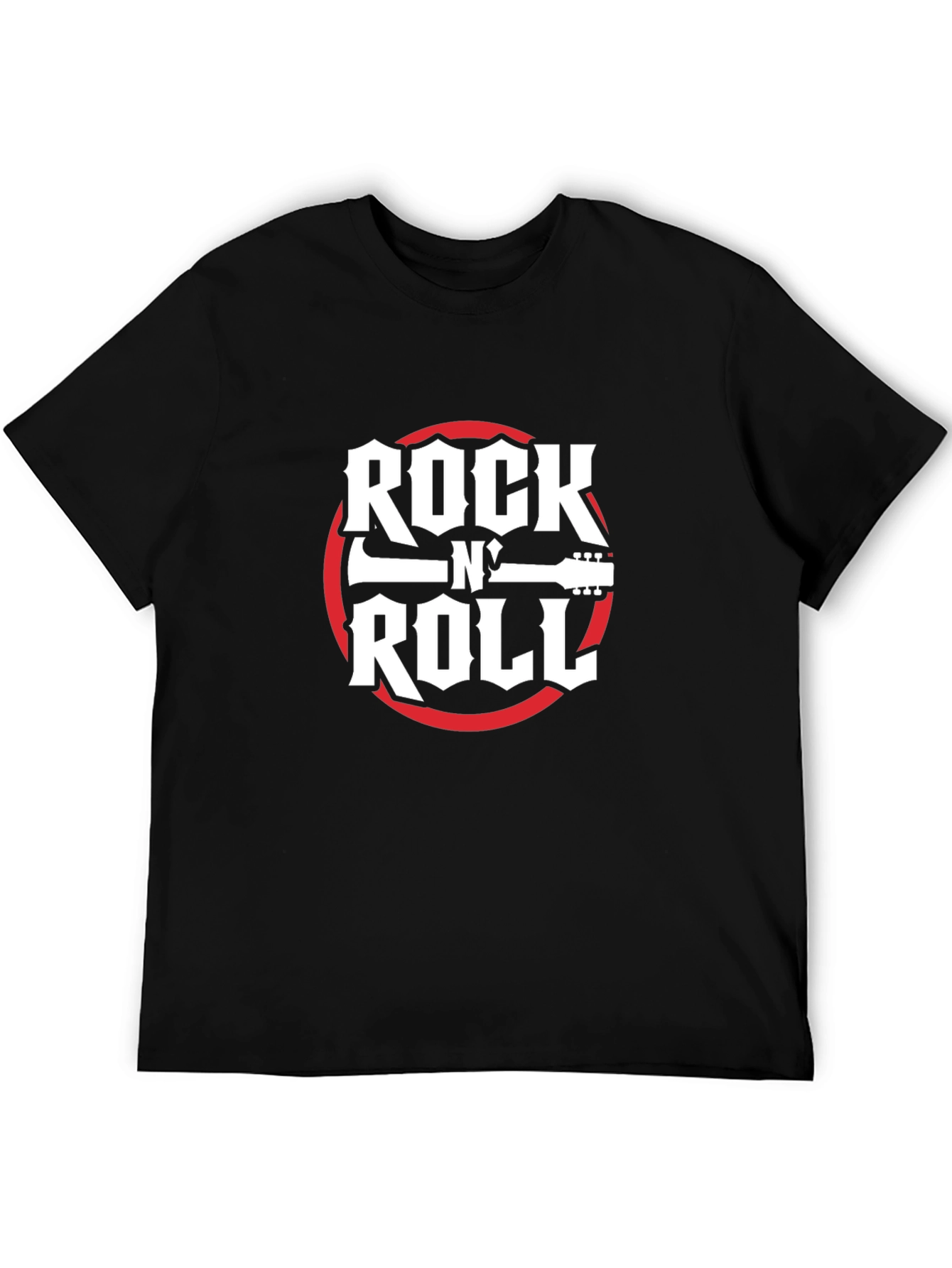 Rock N Roll Graphic Tee - Black Cotton T-Shirt