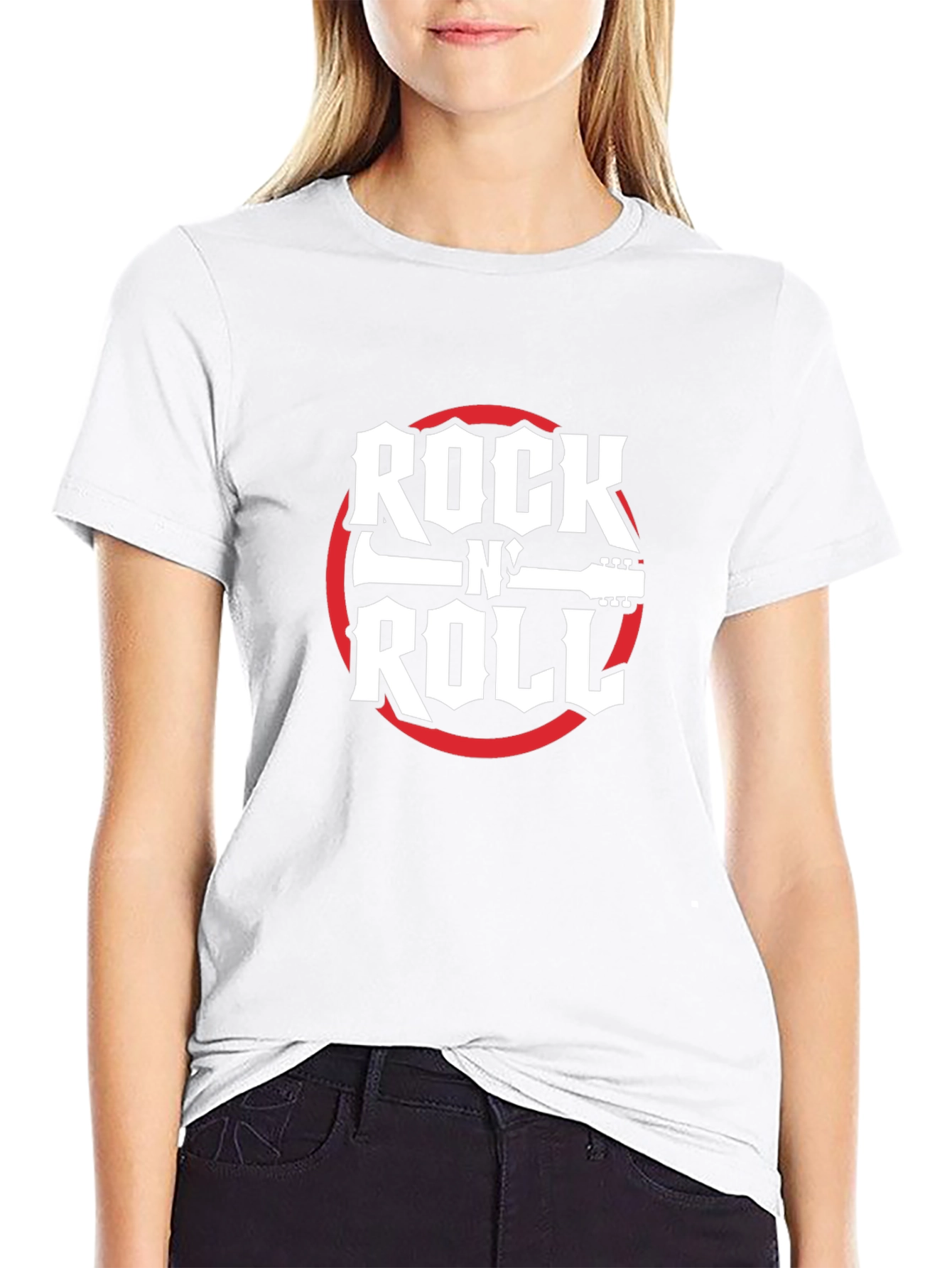 Rock N Roll Graphic Tee - Black Cotton T-Shirt