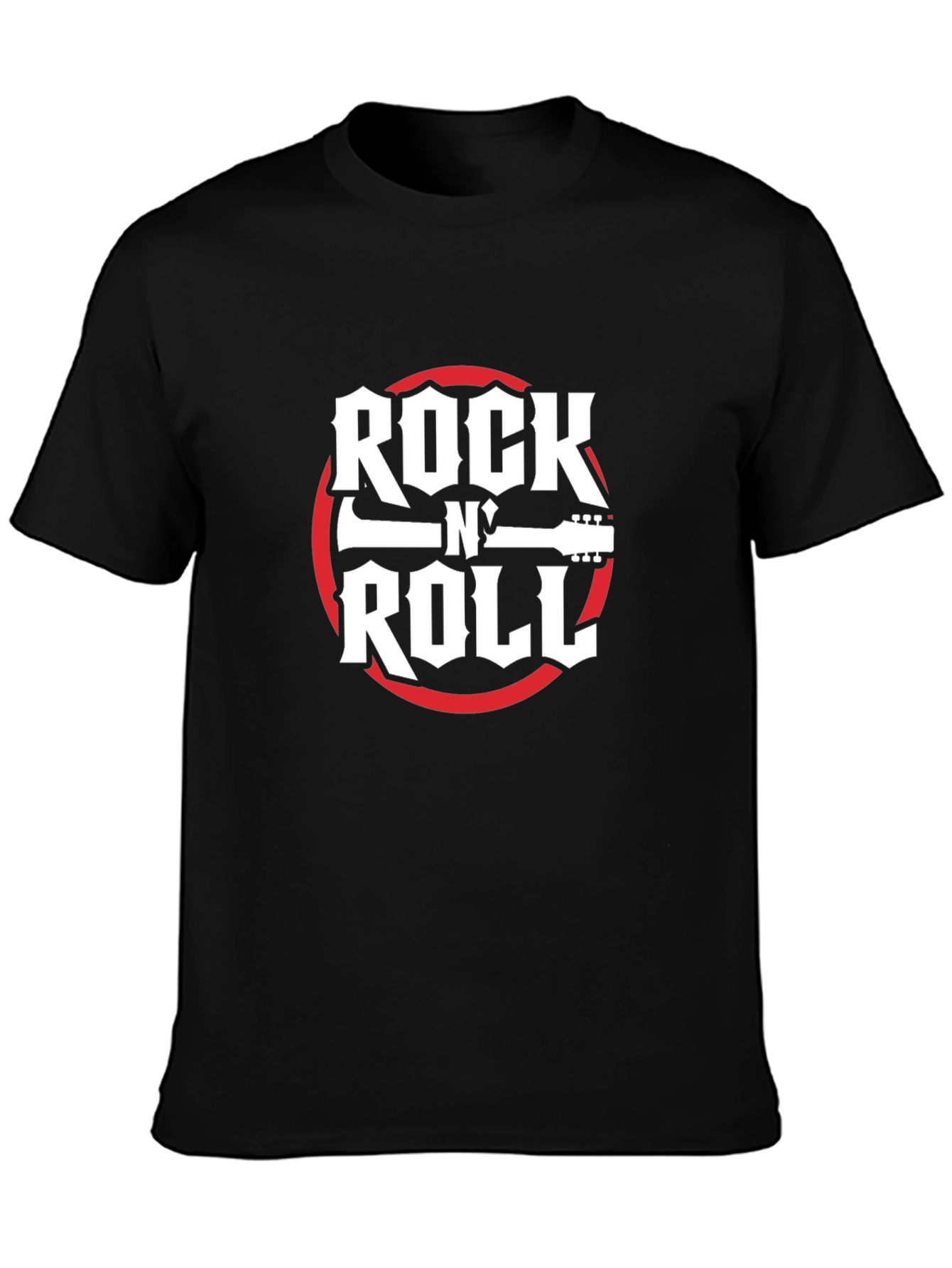 Rock N Roll Graphic Tee - Black Cotton T-Shirt