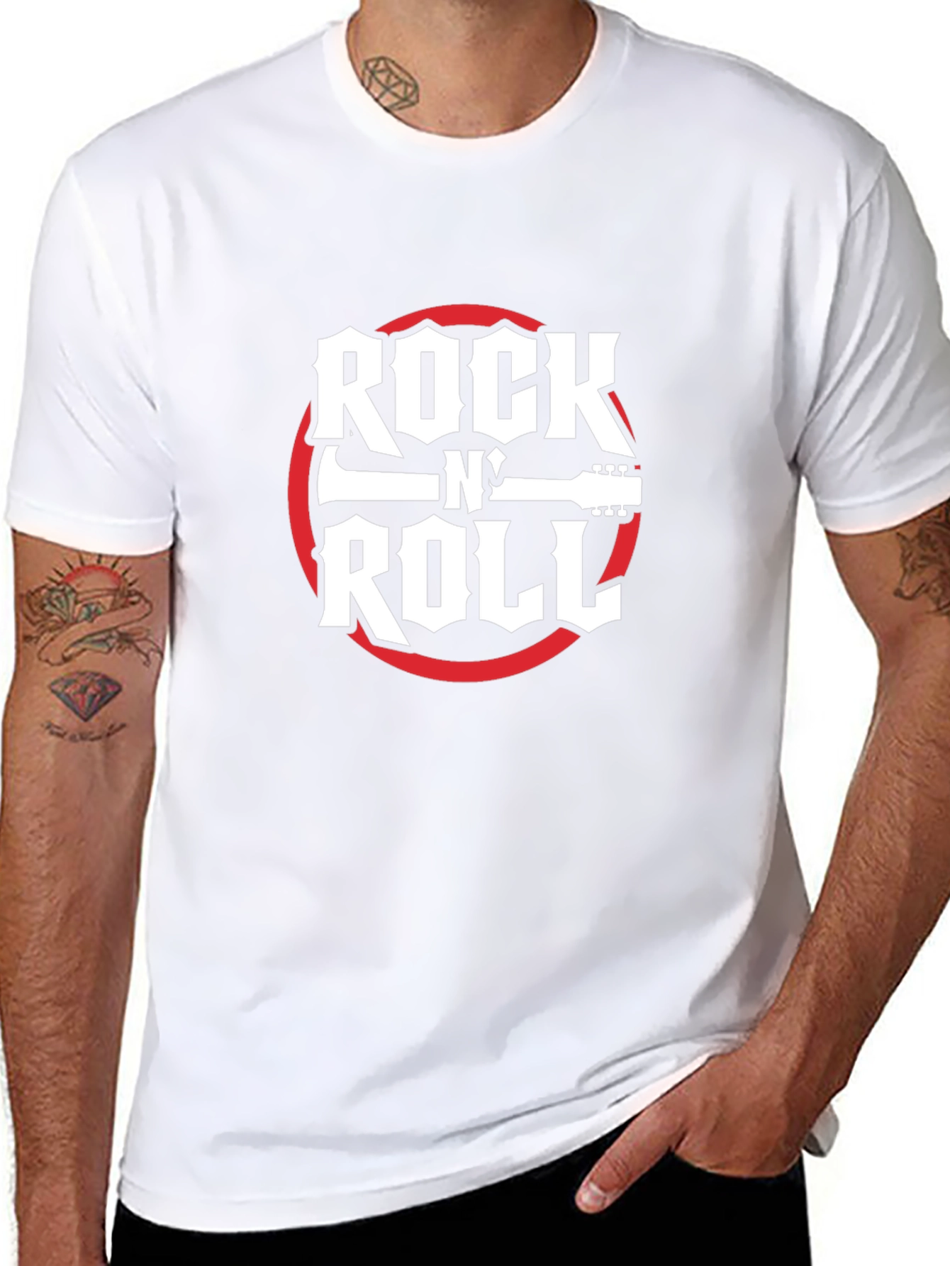 Rock N Roll Graphic Tee - Black Cotton T-Shirt
