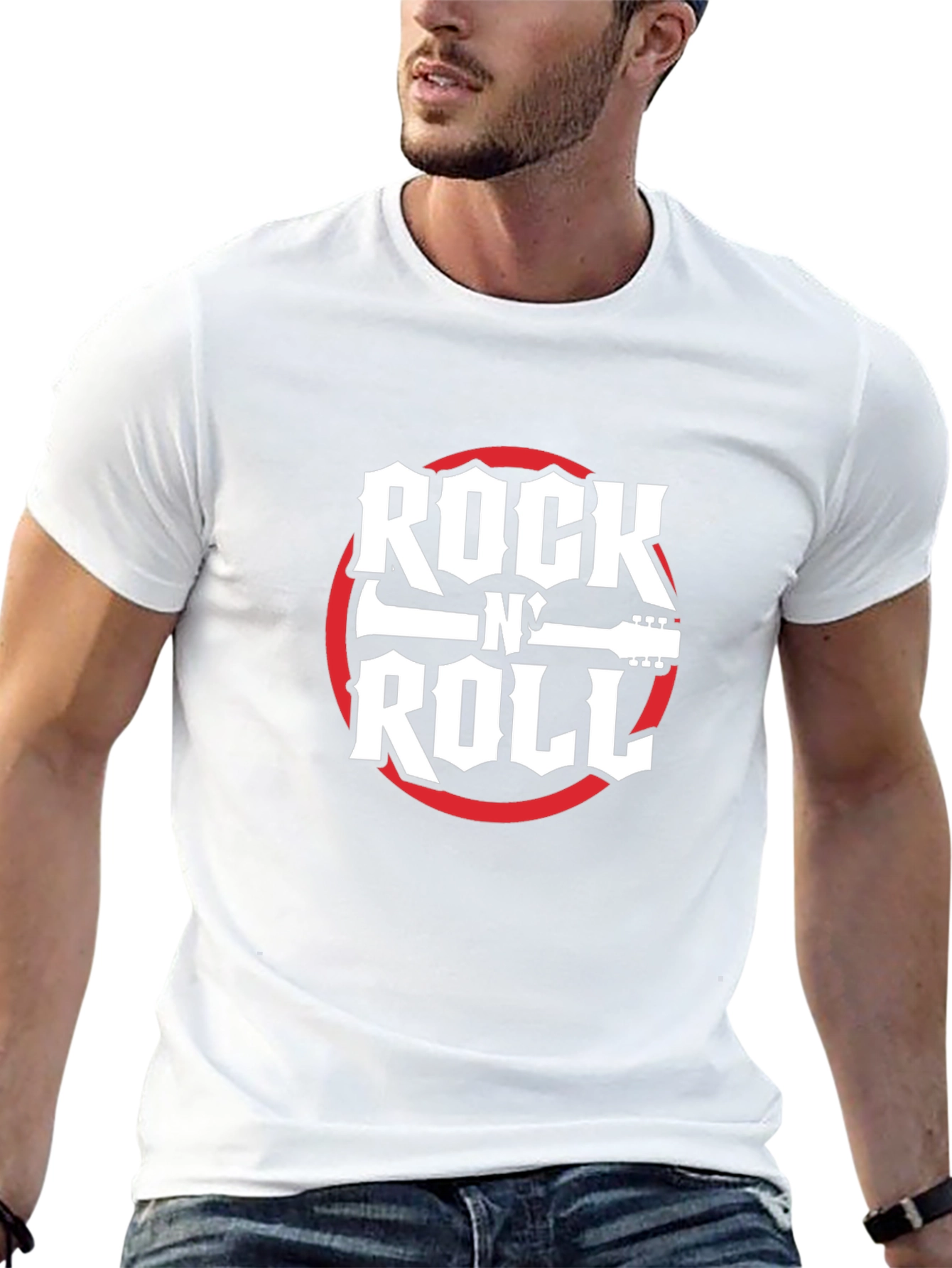 Rock N Roll Graphic Tee - Black Cotton T-Shirt