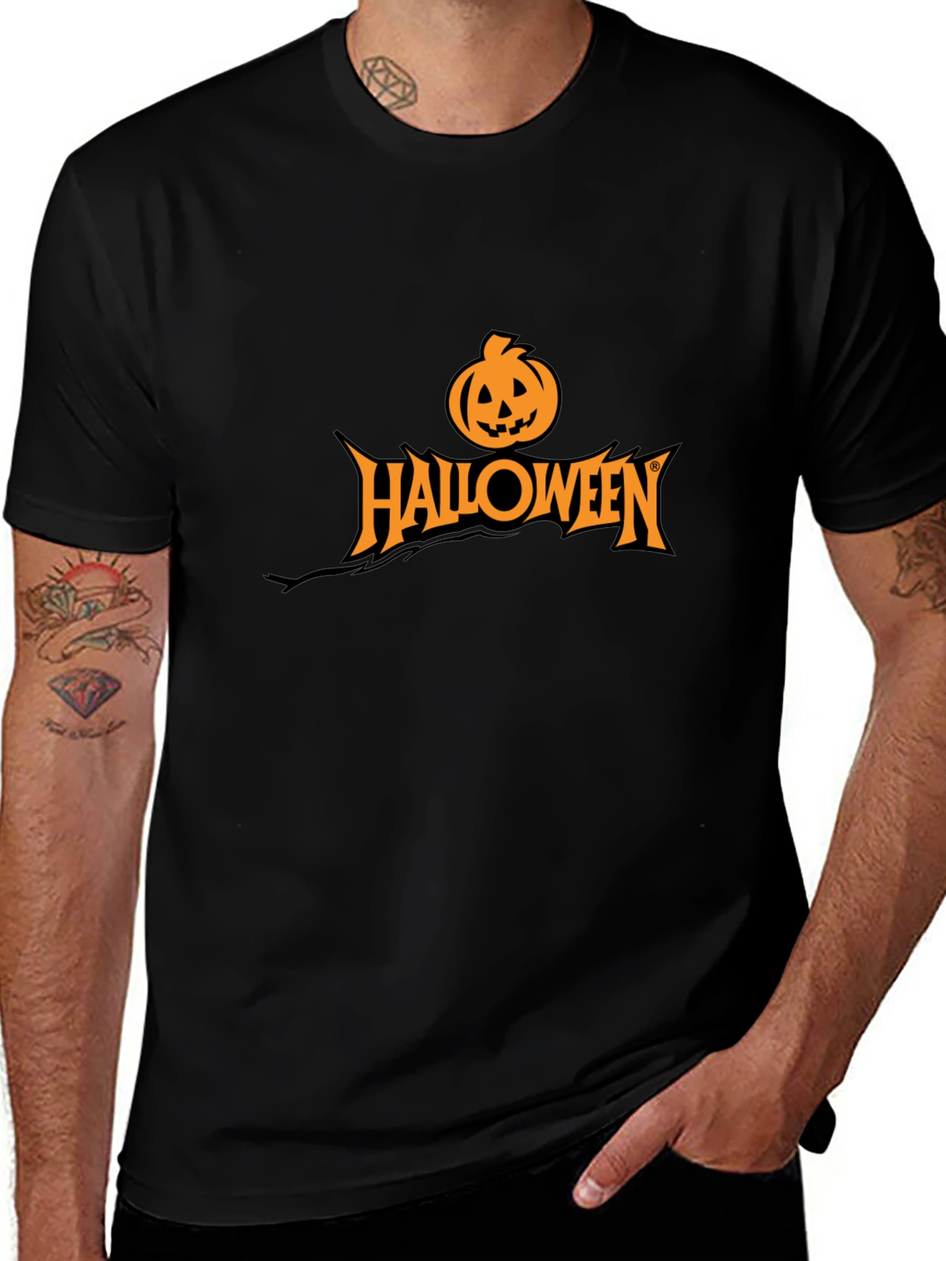 Halloween Pumpkin Graphic Black T-Shirt
