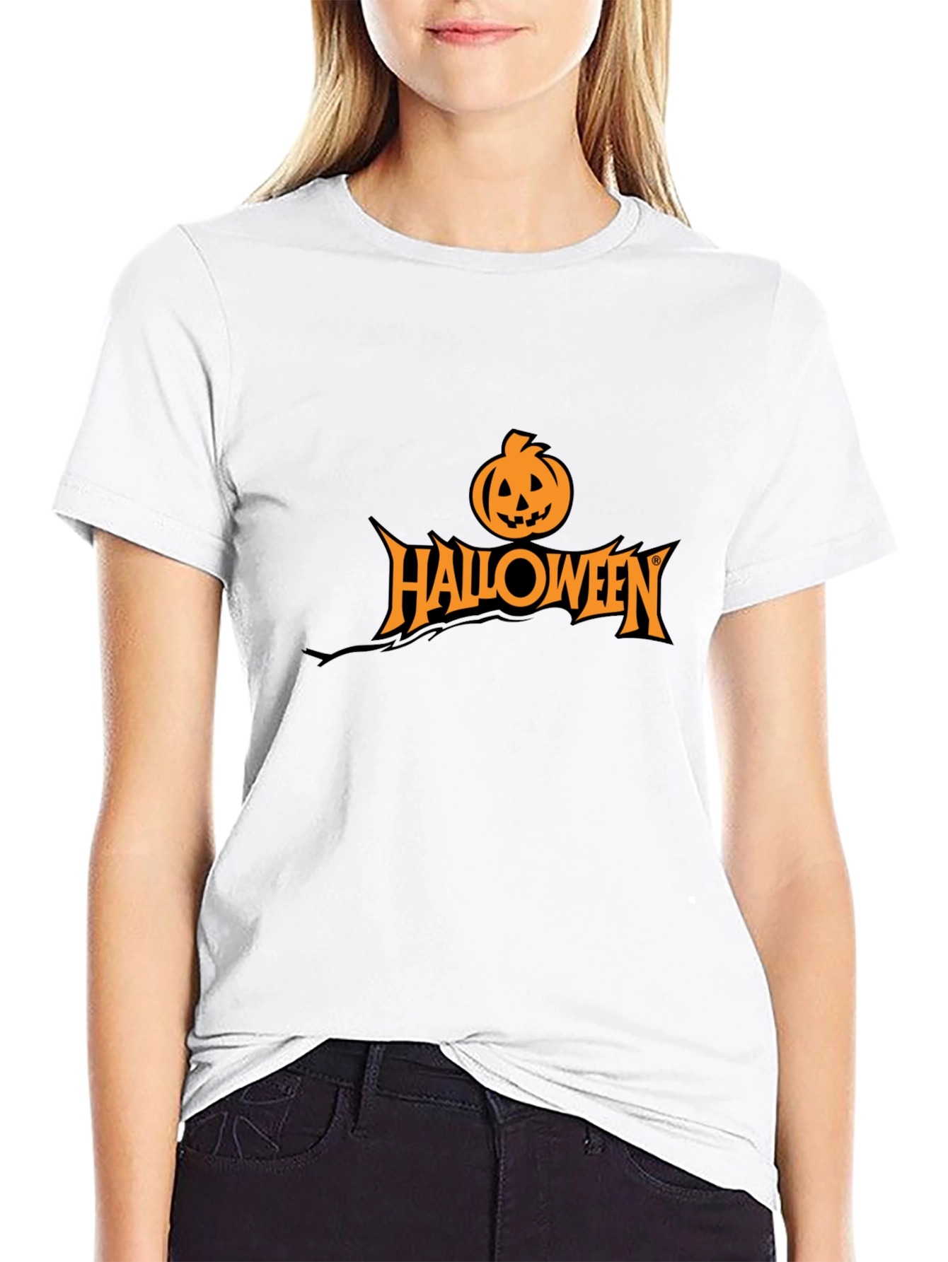 Halloween Pumpkin Graphic Black T-Shirt