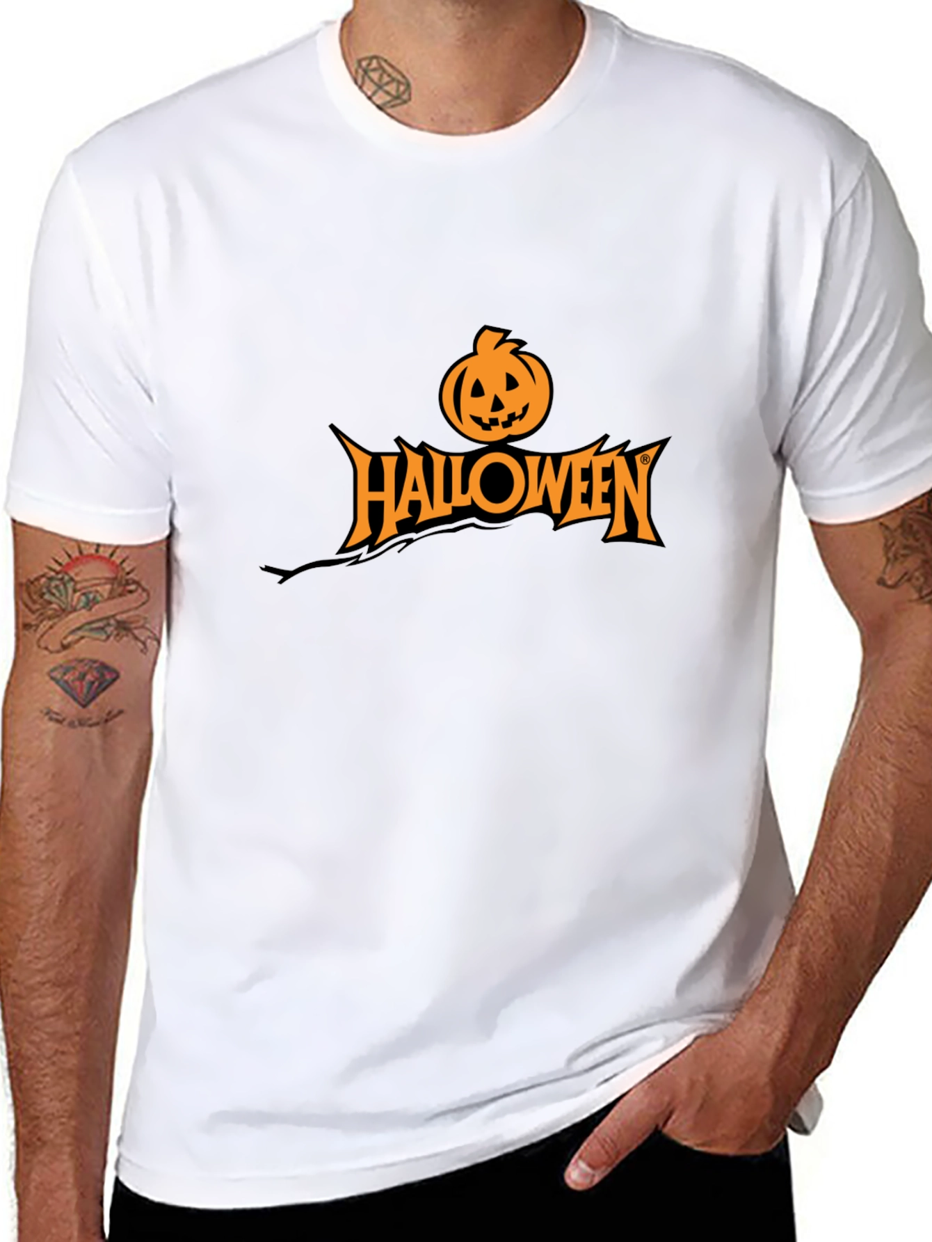 Halloween Pumpkin Graphic Black T-Shirt