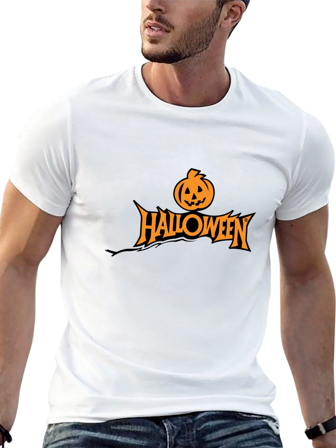 Halloween Pumpkin Graphic Black T-Shirt