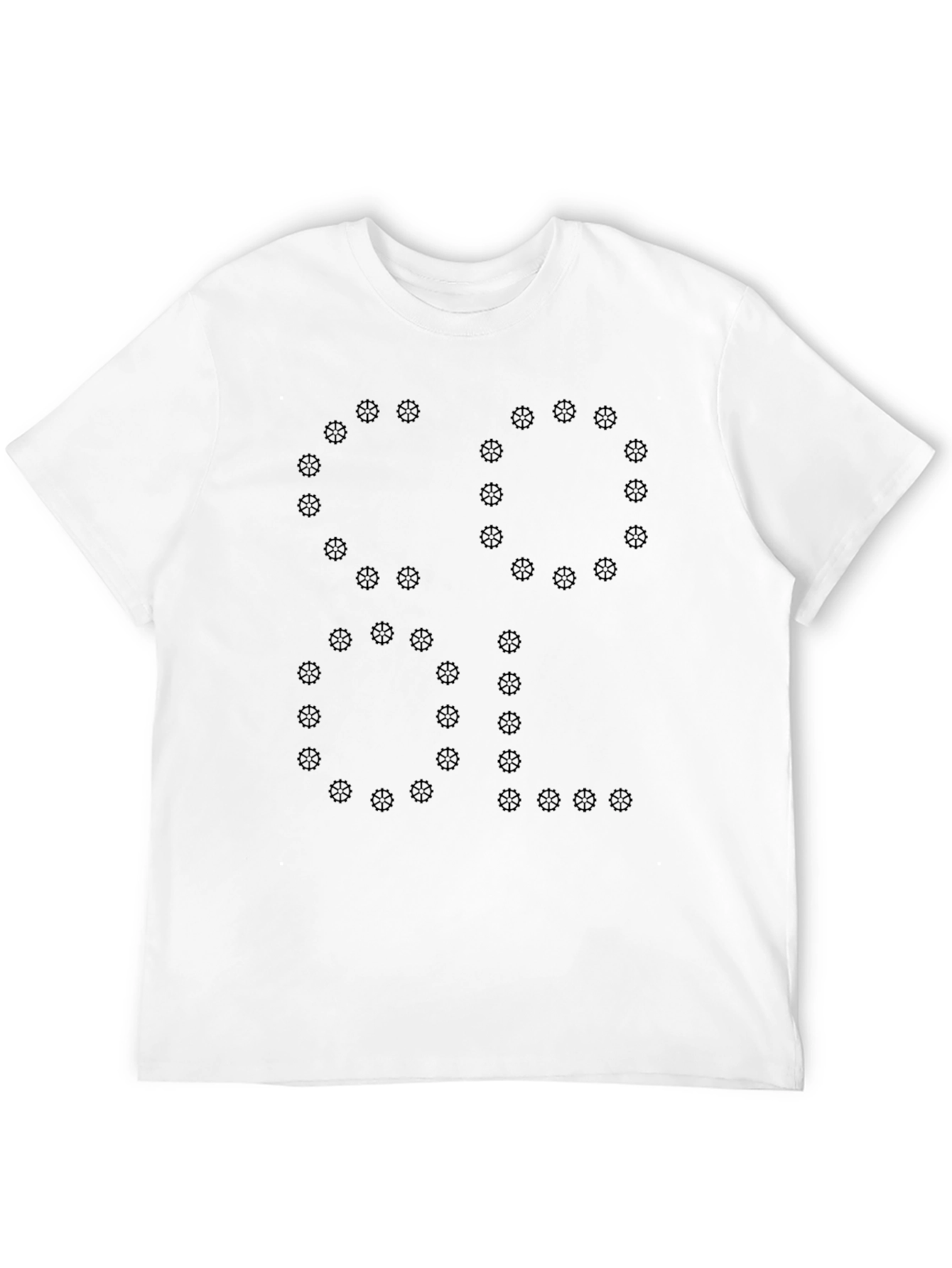 Mens Black Tee - Gear Wheel Graphic Design