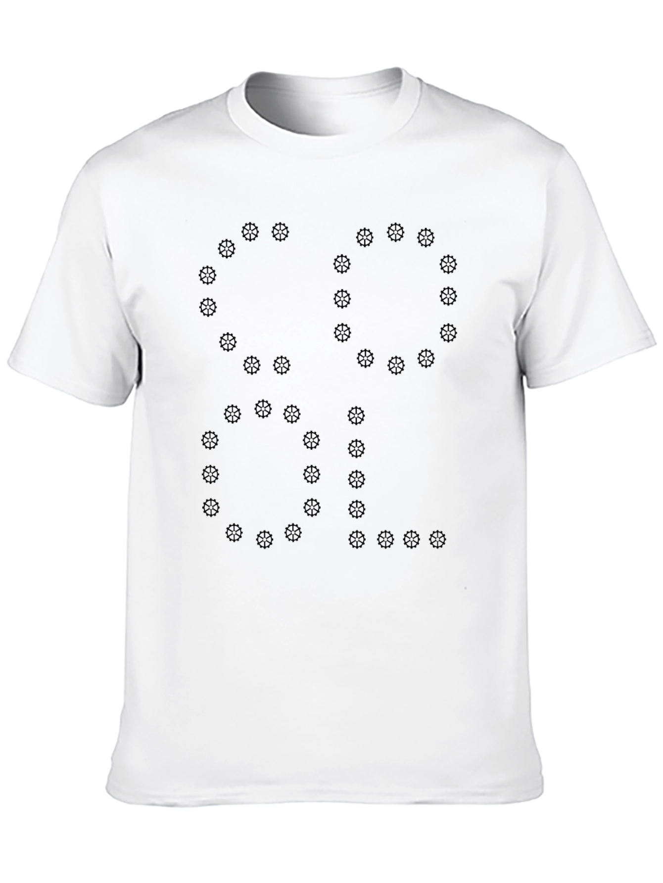 Mens Black Tee - Gear Wheel Graphic Design
