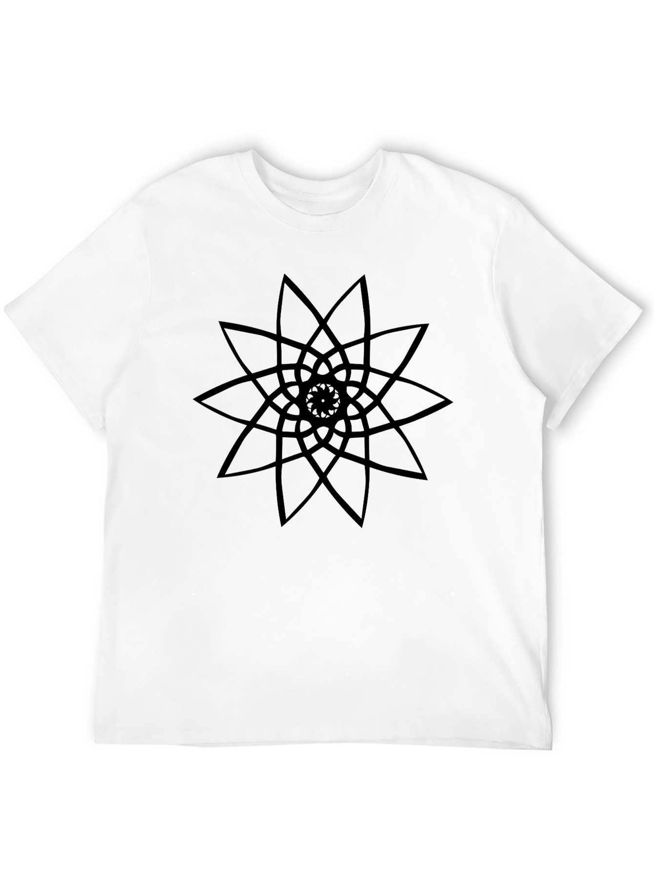 Geometric Mandala Graphic Black T-Shirt