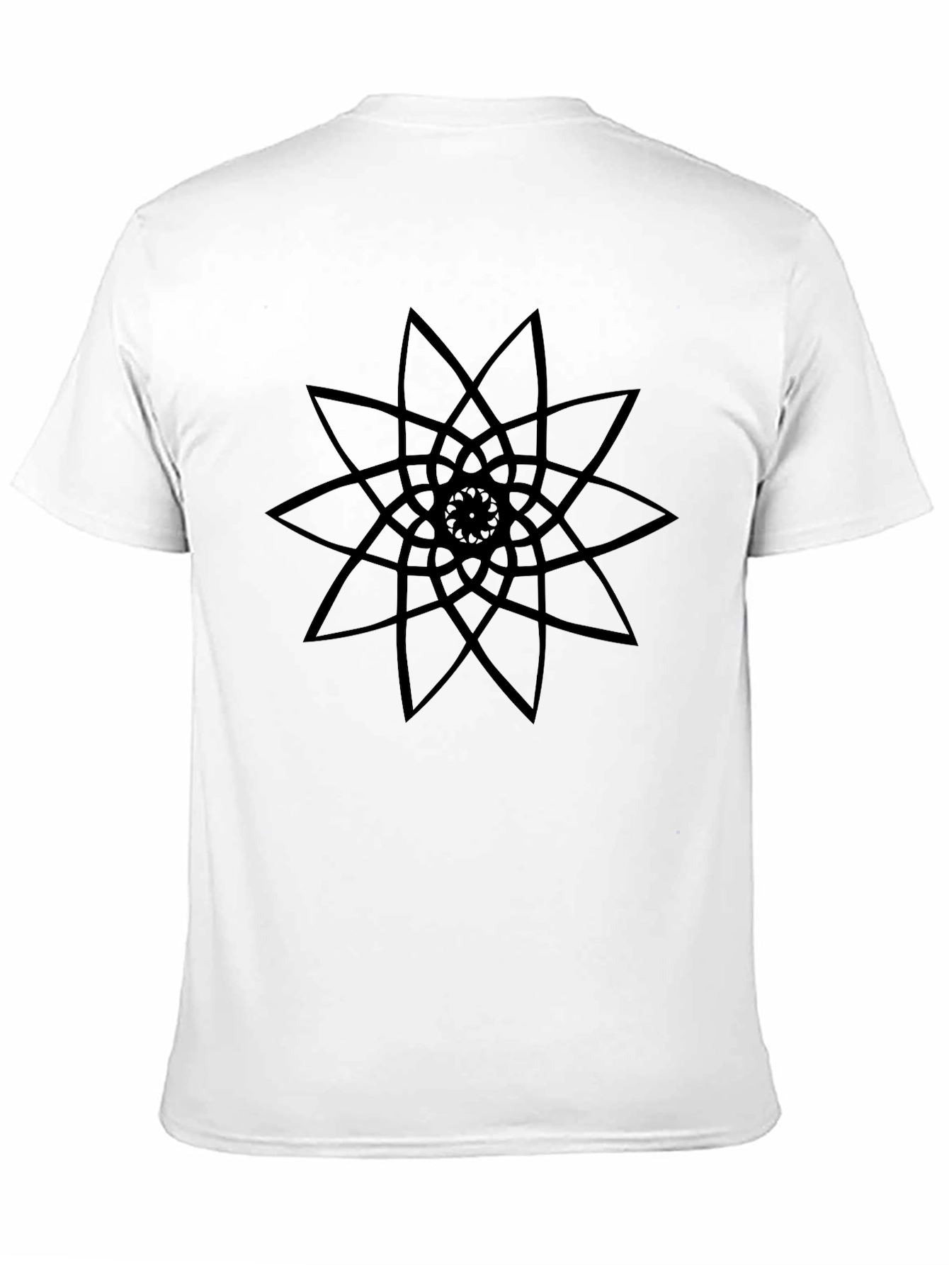 Geometric Mandala Graphic Black T-Shirt