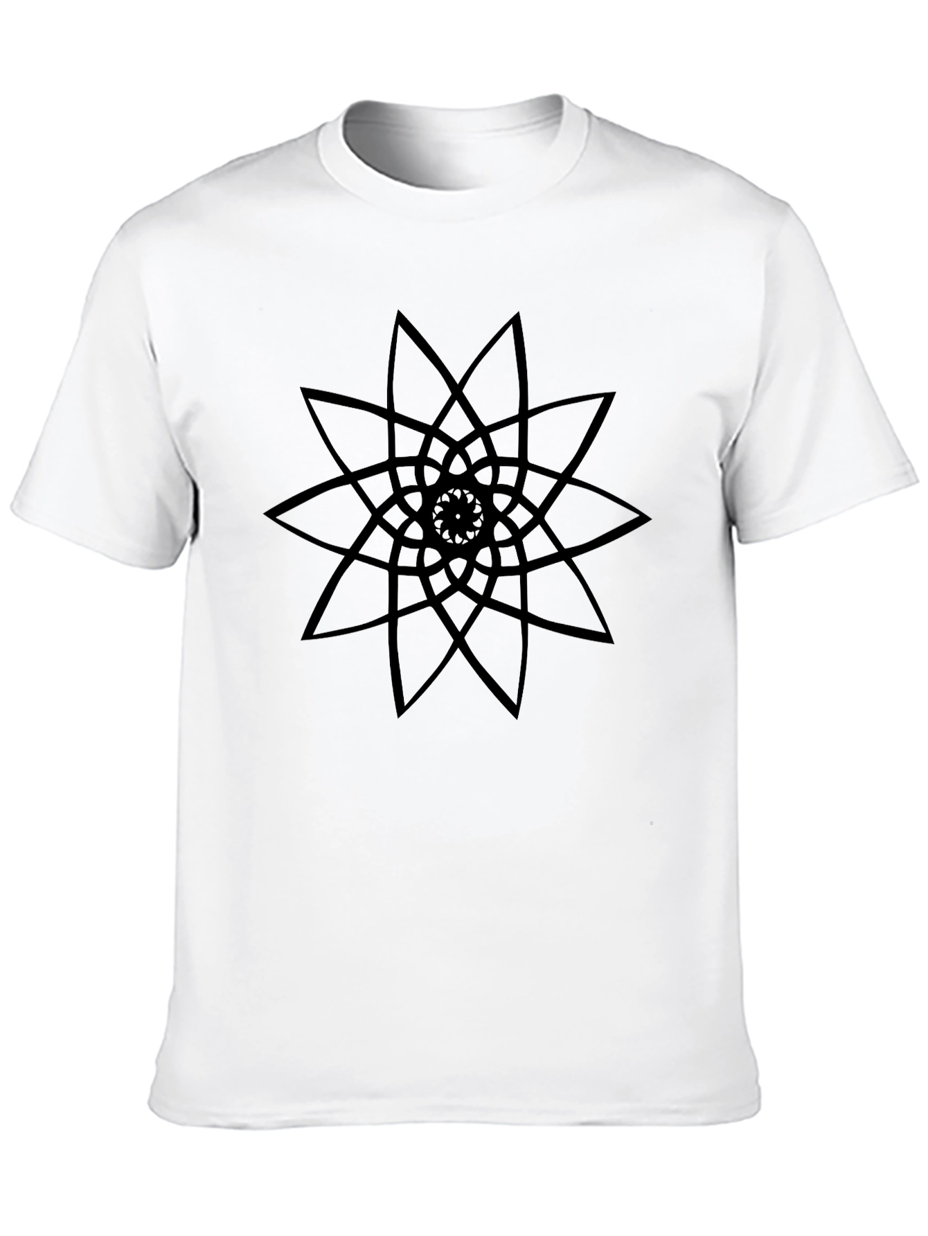 Geometric Mandala Graphic Black T-Shirt