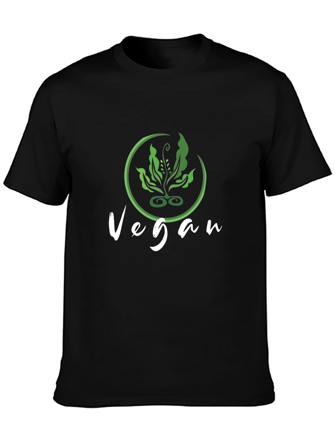 Vegan Plant Graphic Black T-Shirt