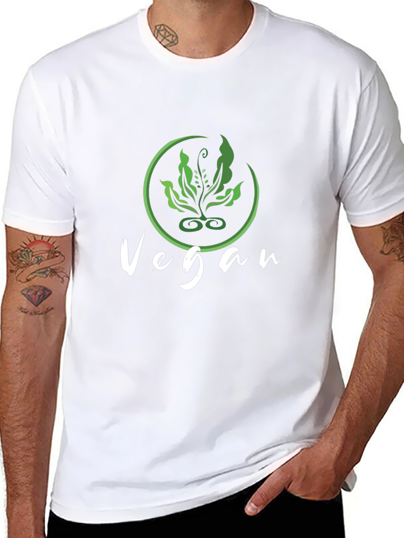Vegan Plant Graphic Black T-Shirt