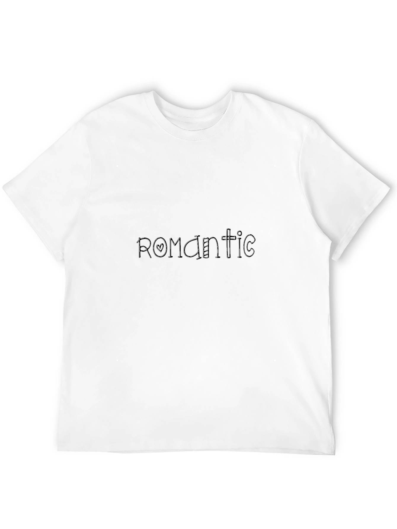 Romantic Graphic Print Mens Black T-Shirt