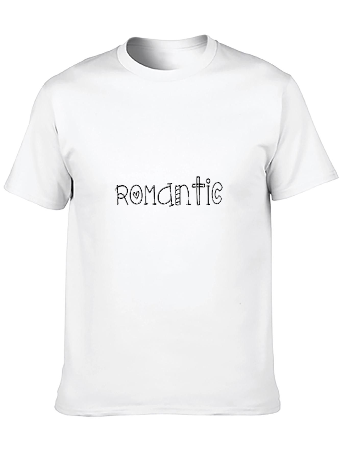 Romantic Graphic Print Mens Black T-Shirt