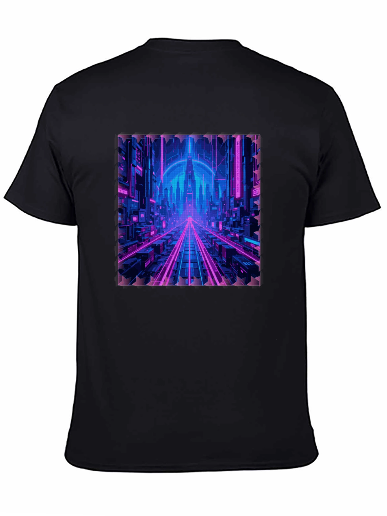 Cyberpunk Cityscape Graphic T-Shirt - Neon Nights Edition