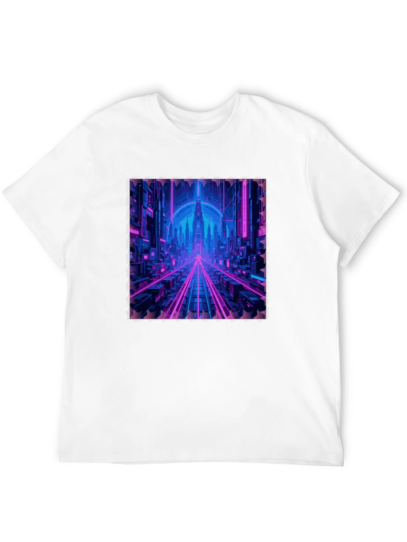 Cyberpunk Cityscape Graphic T-Shirt - Neon Nights Edition