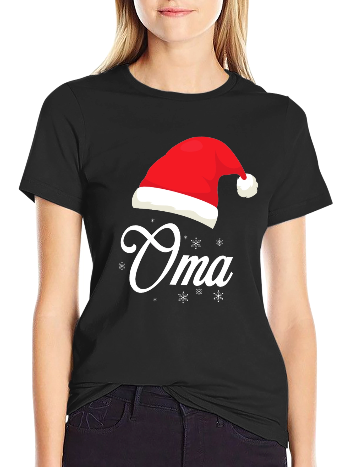 Oma Christmas Santa Hat T-Shirt