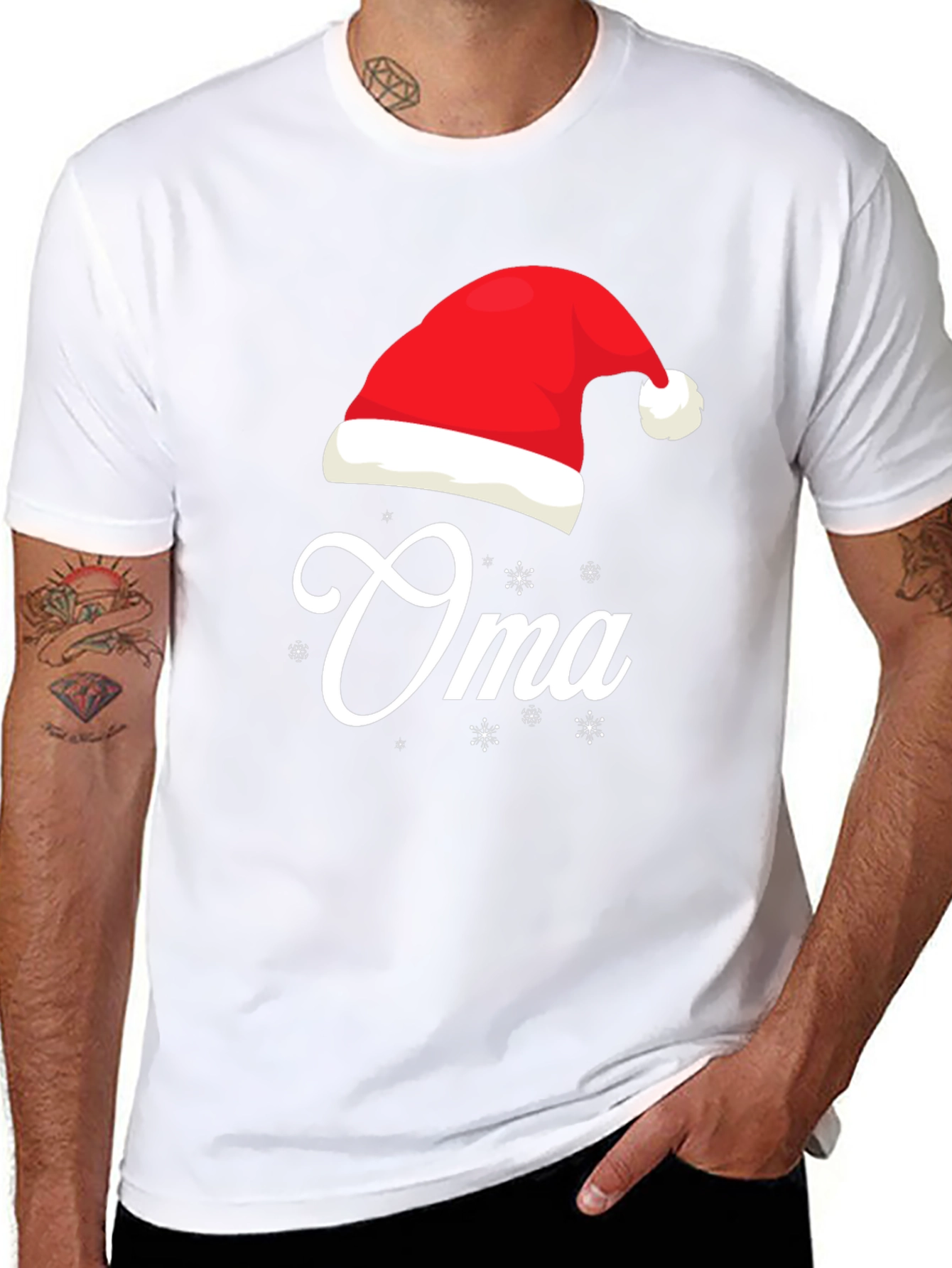 Oma Christmas Santa Hat T-Shirt