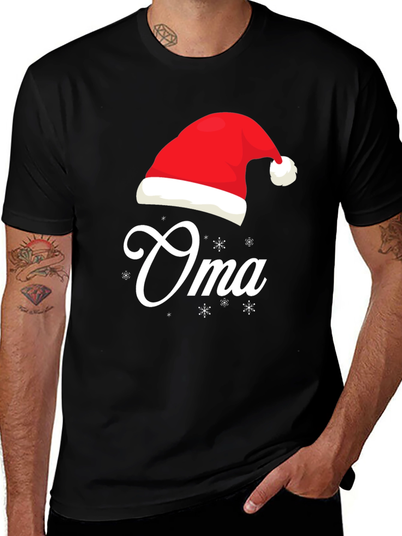Oma Christmas Santa Hat T-Shirt