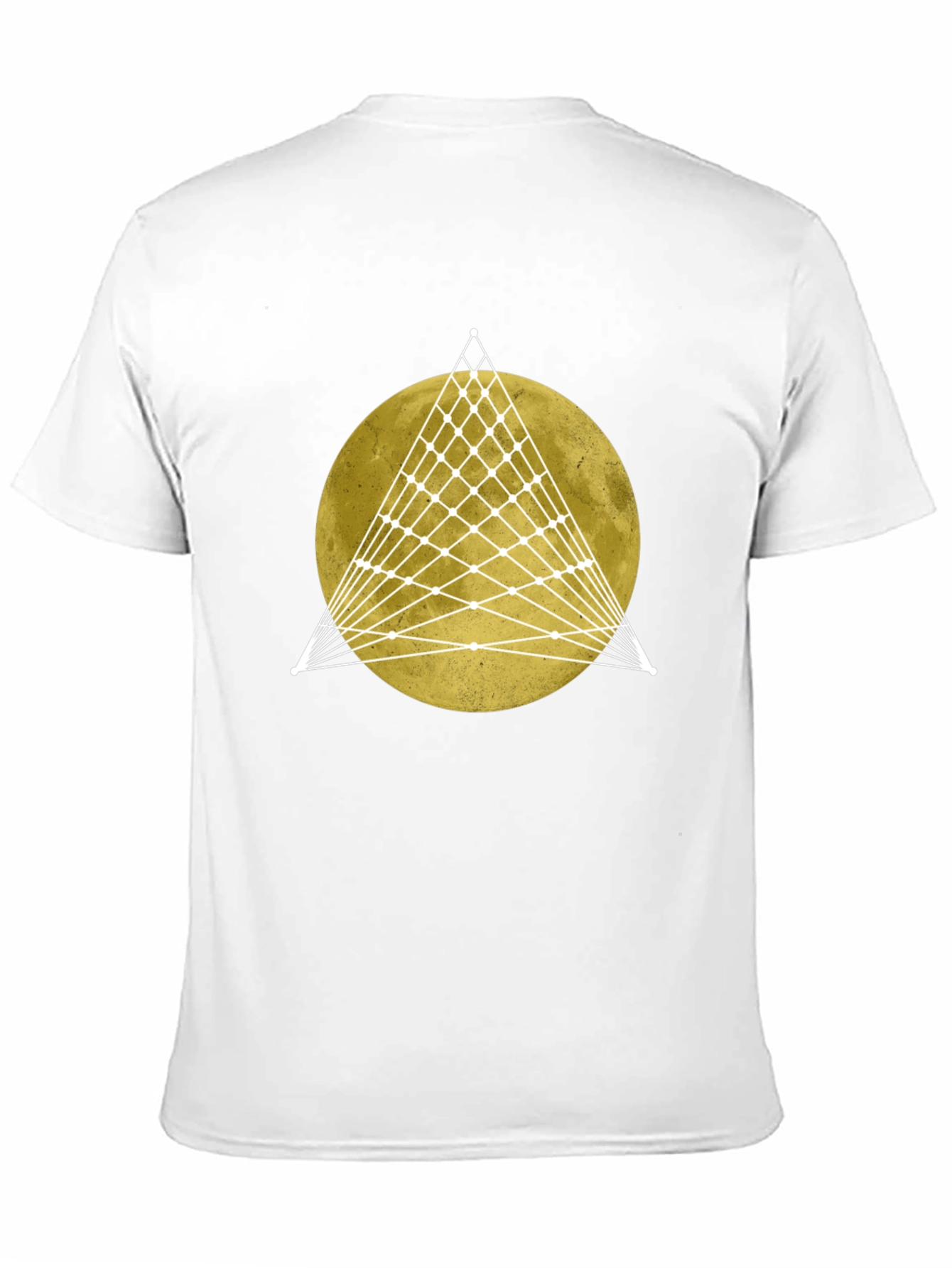 Geometric Moon Graphic Tee - Stylish Mens Black T-Shirt
