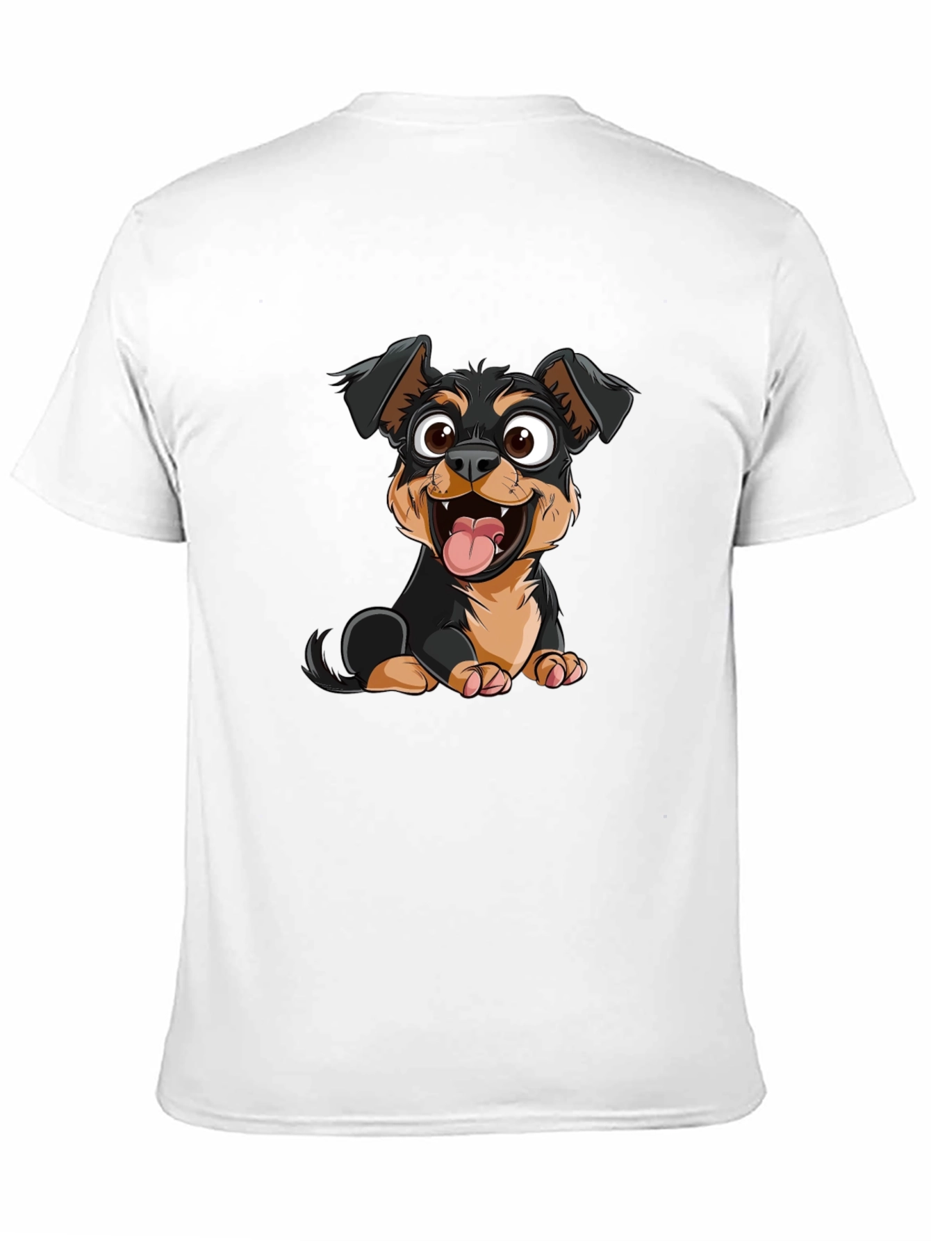 Cartoon Dog Graphic Print Black T-Shirt