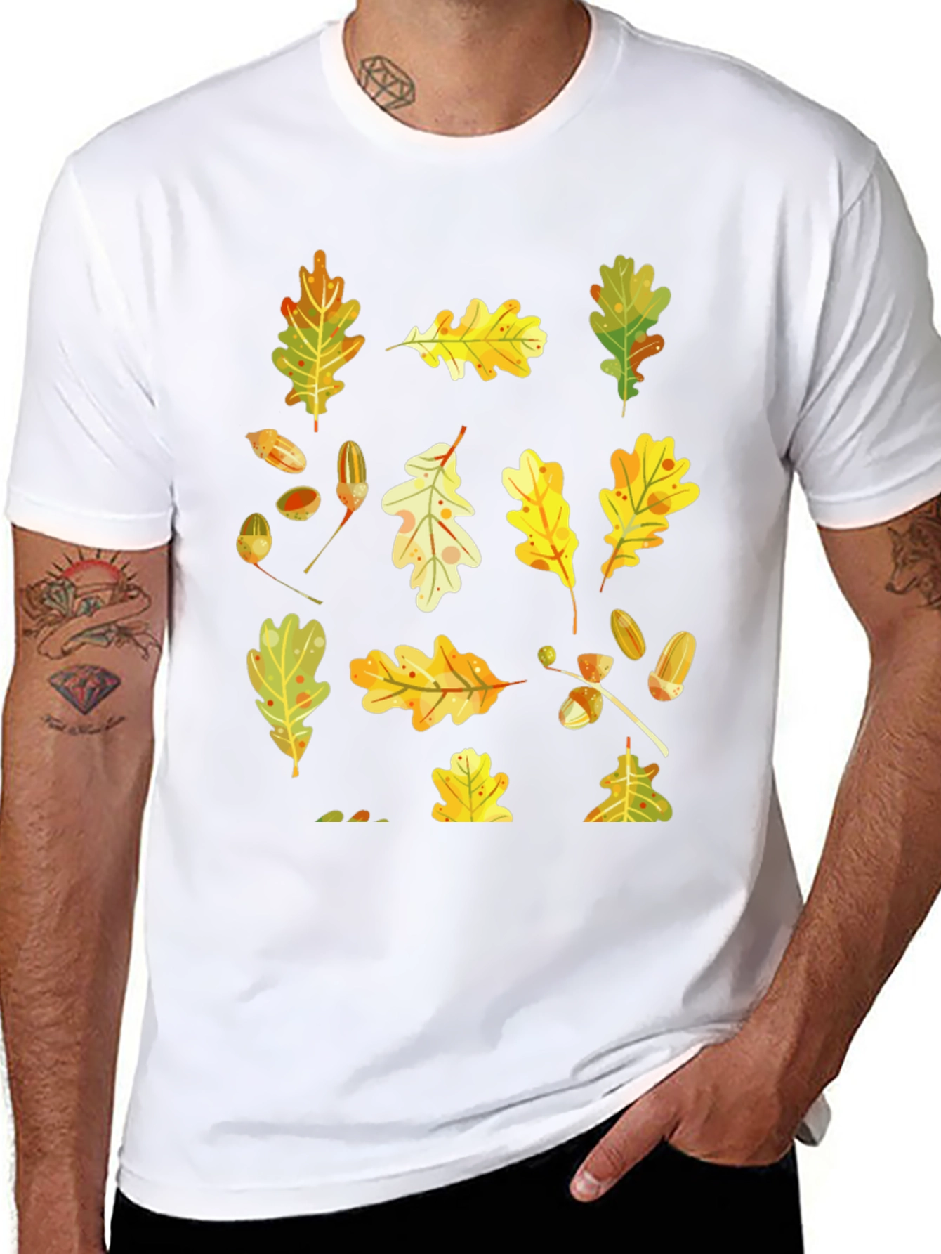Autumn Leaves Black T-Shirt