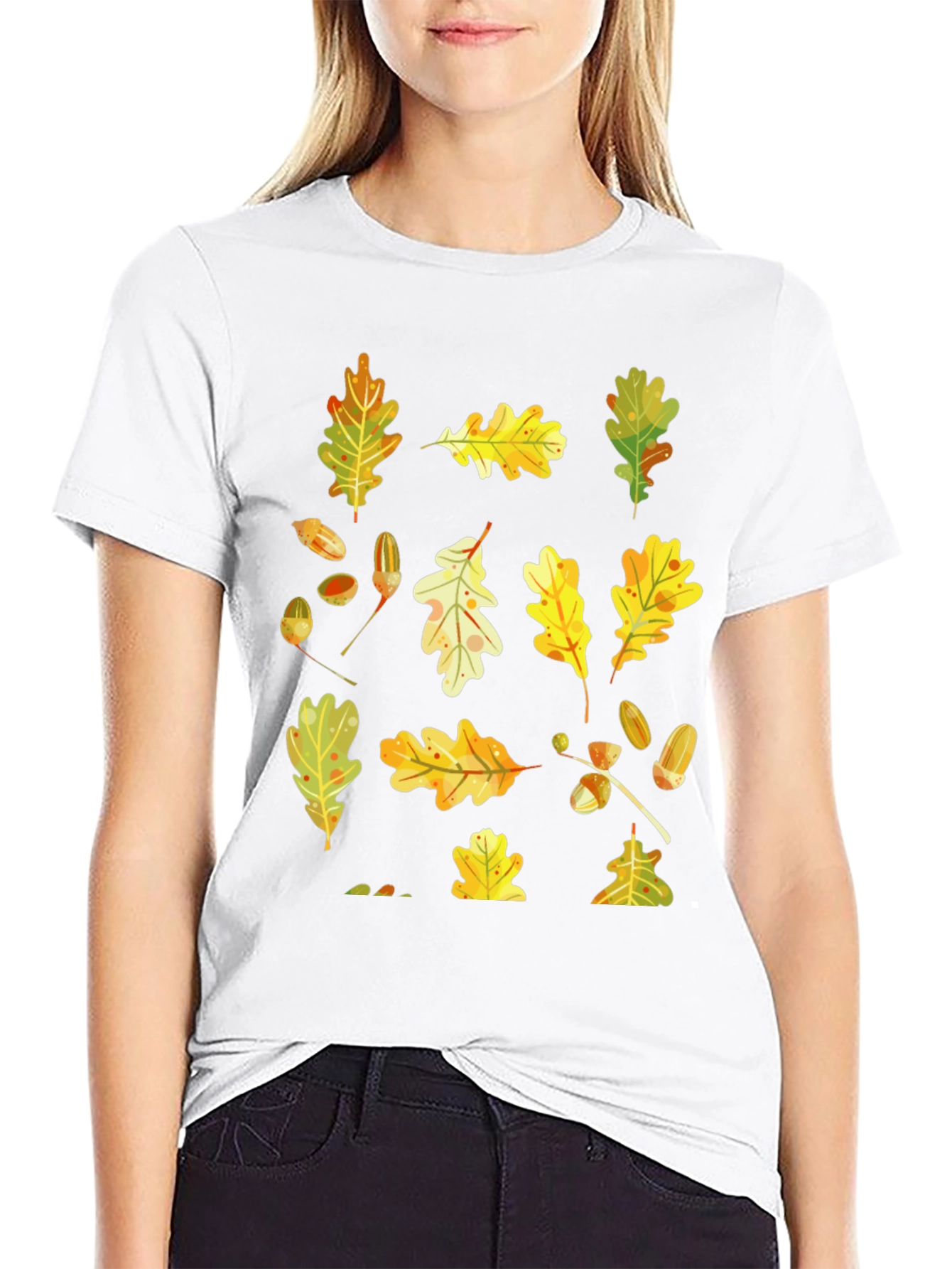 Autumn Leaves Black T-Shirt