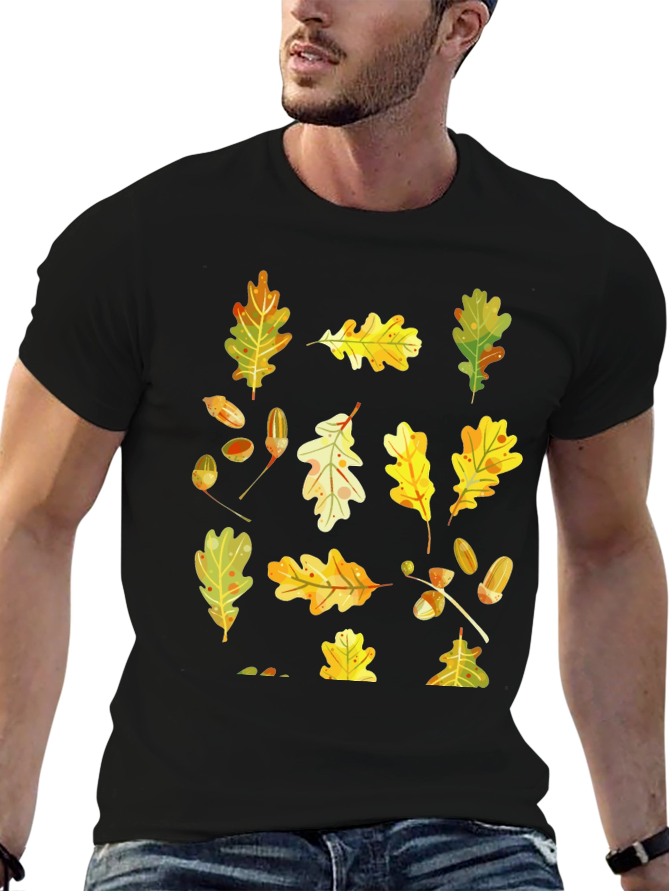 Autumn Leaves Black T-Shirt