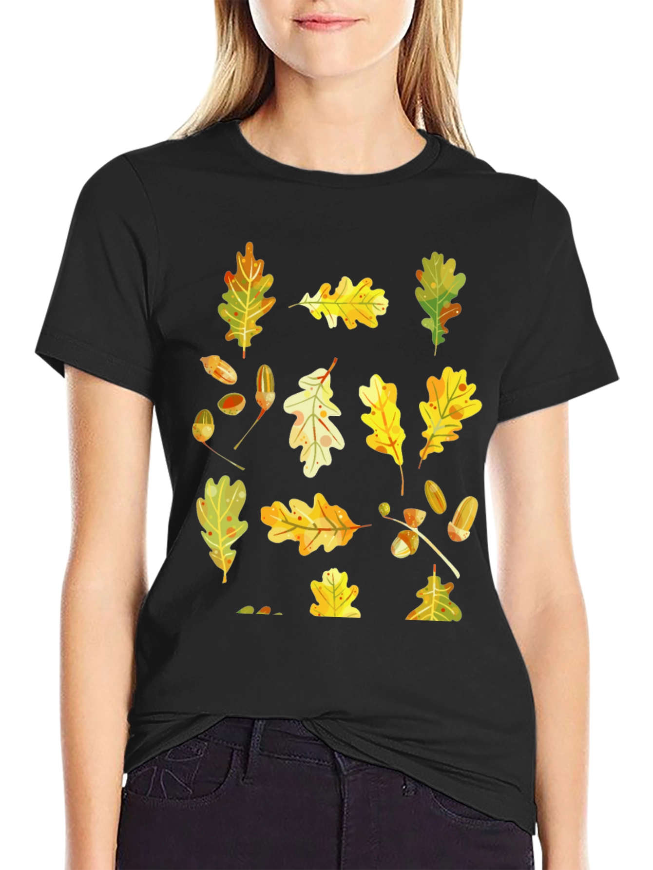 Autumn Leaves Black T-Shirt