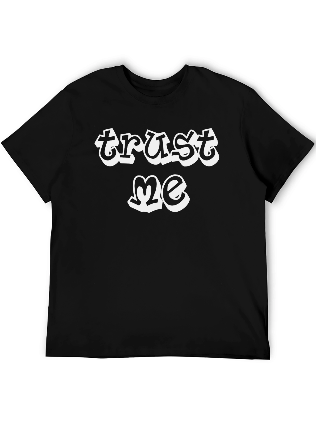Trust Me Graphic Tee - Black Cotton T-Shirt