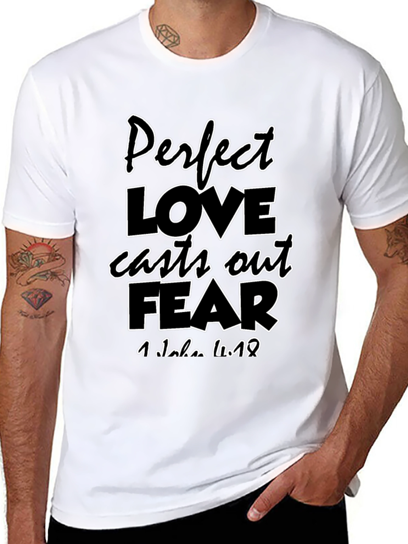 Perfect Love Fear Graphic Tee - Christian Inspired Design