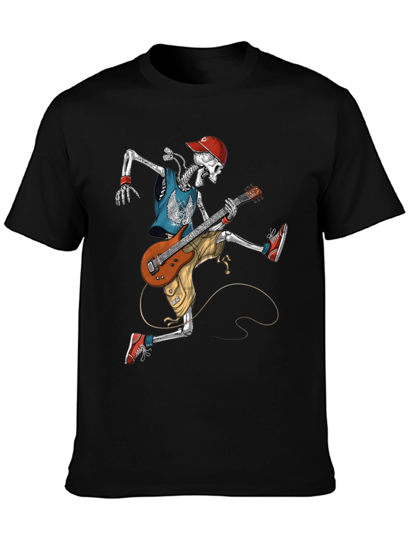 Rock On: Skeleton Guitarist Graphic T-Shirt