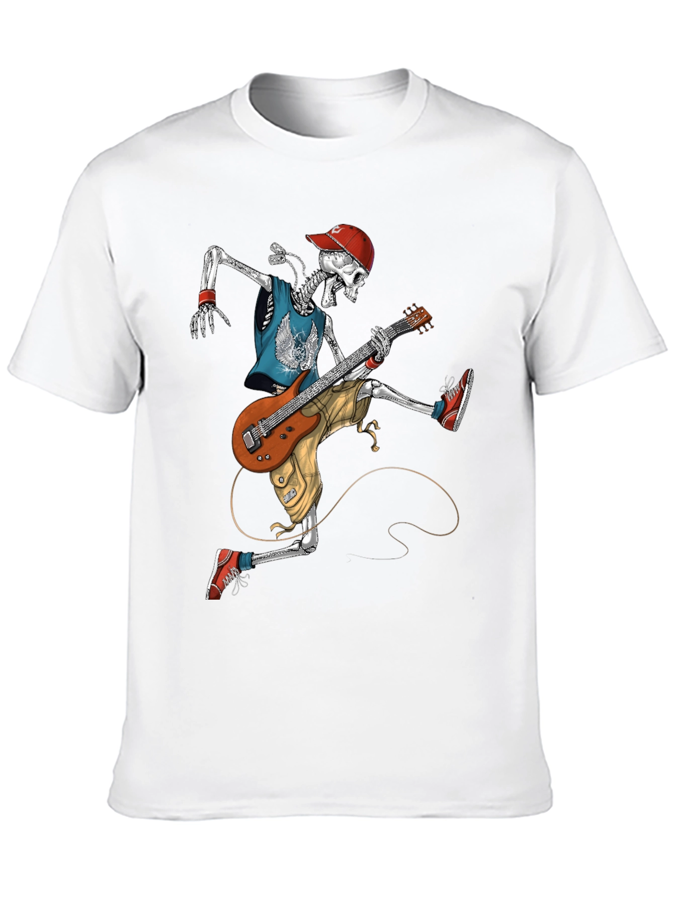 Rock On: Skeleton Guitarist Graphic T-Shirt