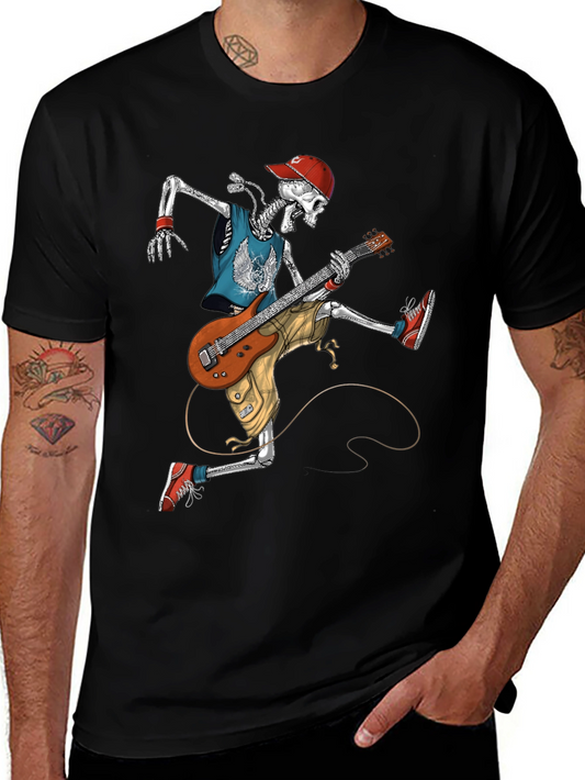 Rock On: Skeleton Guitarist Graphic T-Shirt