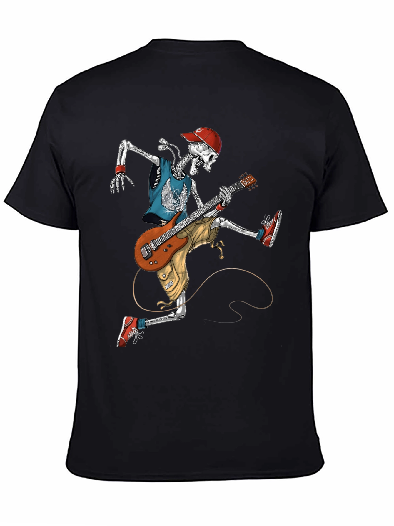 Rock On: Skeleton Guitarist Graphic T-Shirt