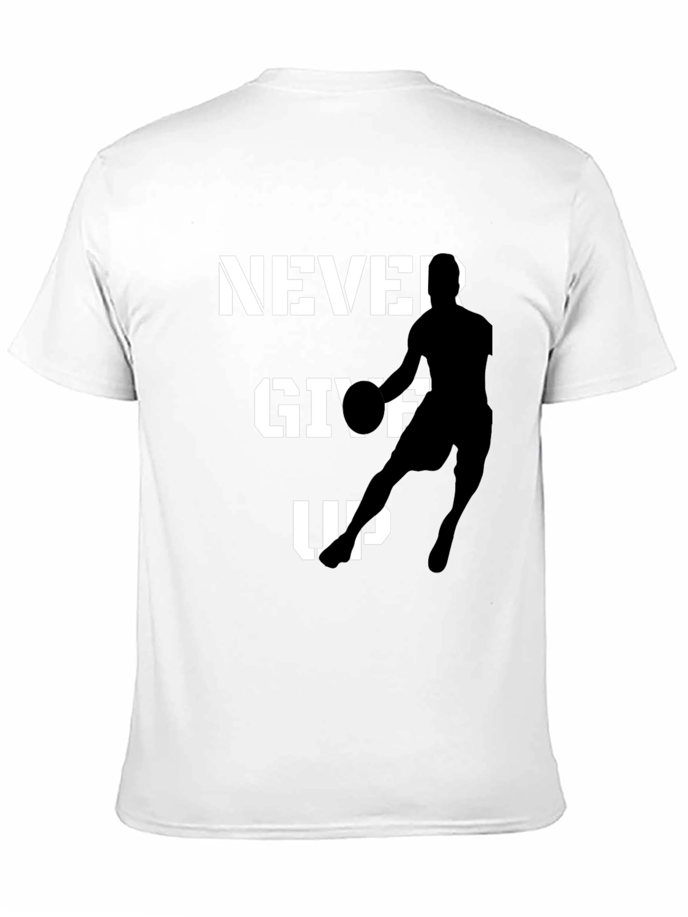Never Give Up Basketball Graphic Tee - Black