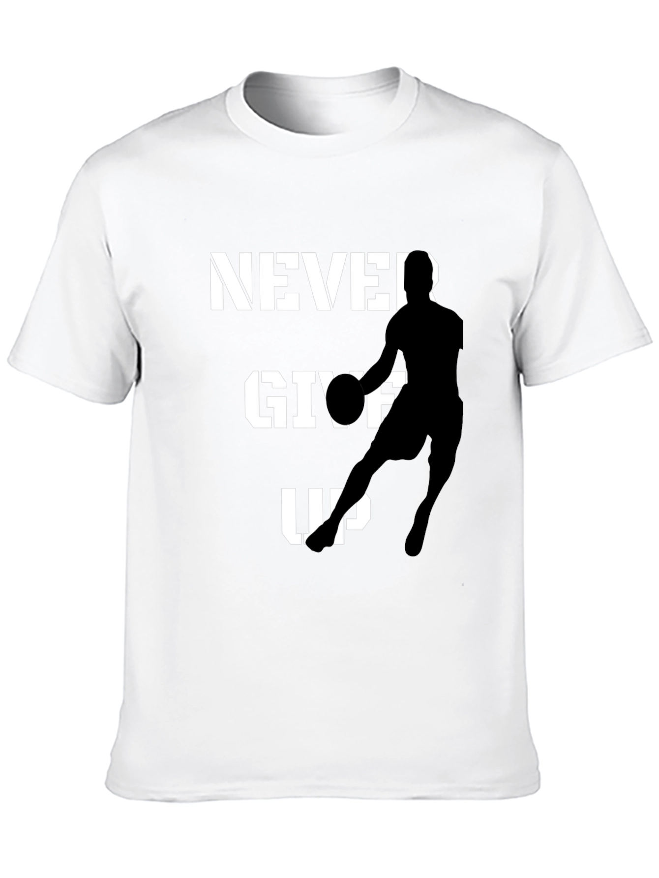 Never Give Up Basketball Graphic Tee - Black