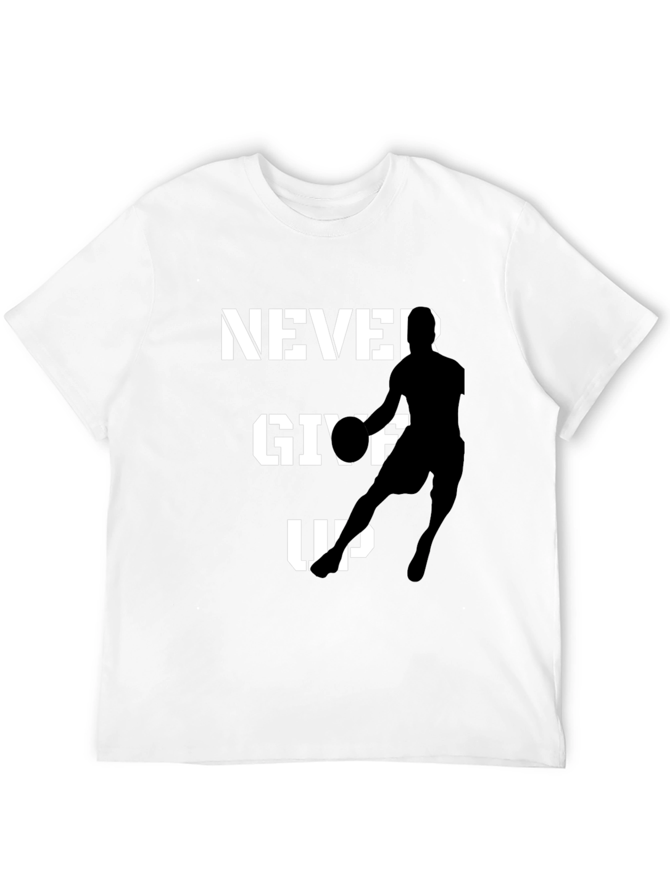 Never Give Up Basketball Graphic Tee - Black