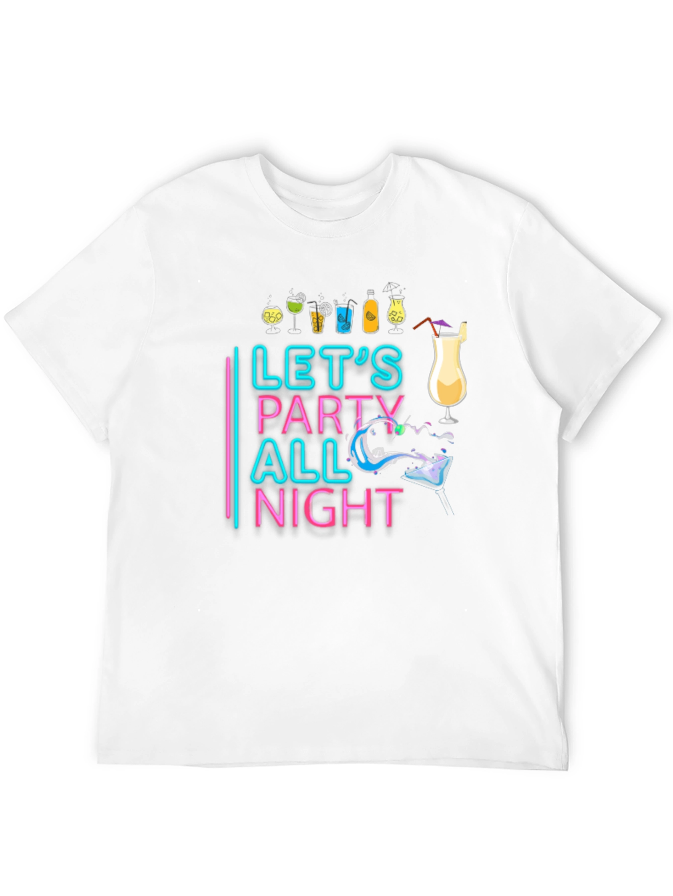 Lets Party All Night Black T-Shirt