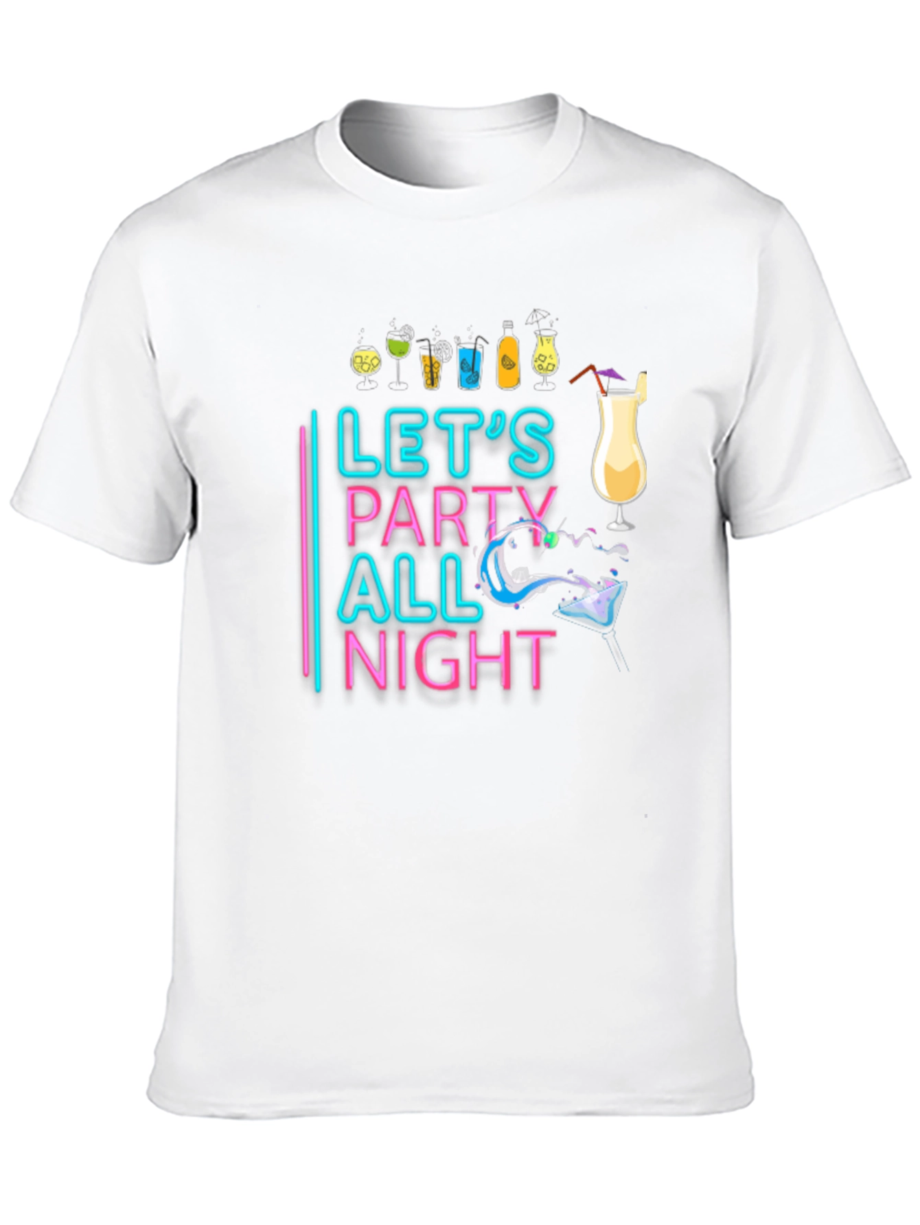 Lets Party All Night Black T-Shirt