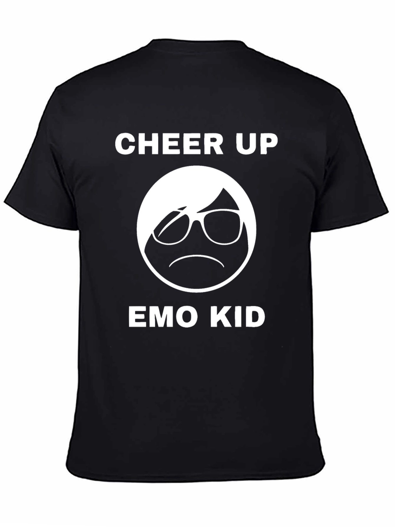 Cheer Up Emo Kid Black Graphic T-Shirt