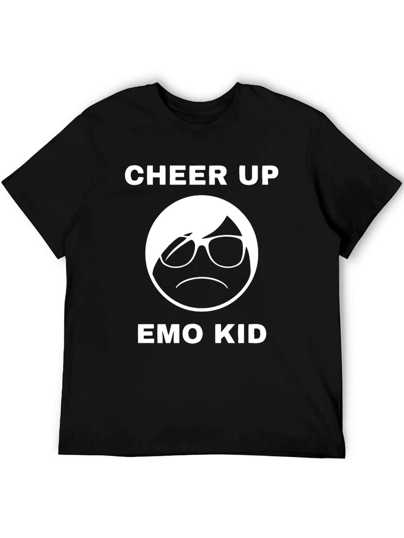 Cheer Up Emo Kid Black Graphic T-Shirt
