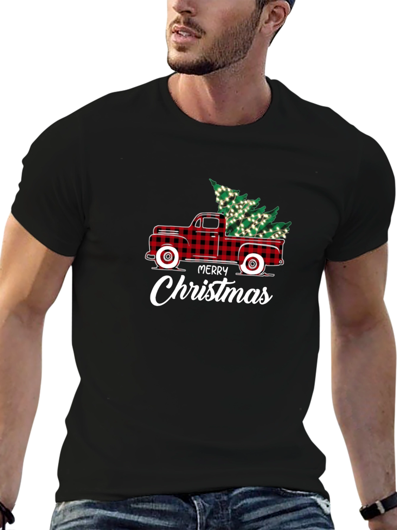 Festive Christmas Tree Truck Graphic Tee
