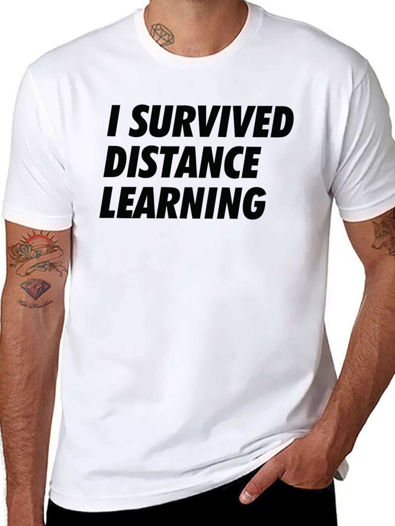I Survived Distance Learning Black T-Shirt