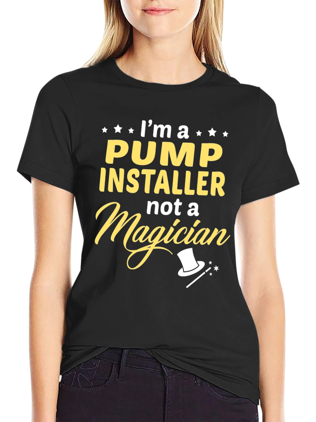 Pump Installer Not A Magician Black T-Shirt