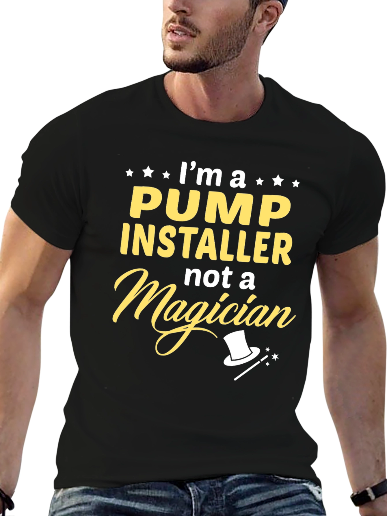 Pump Installer Not A Magician Black T-Shirt